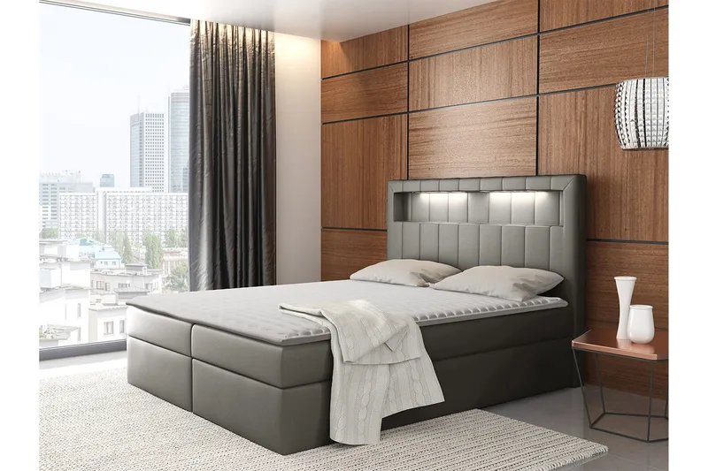 Kontinentalseng 180x200 - Grå - Møbler - Senger - Kontinentalsenger