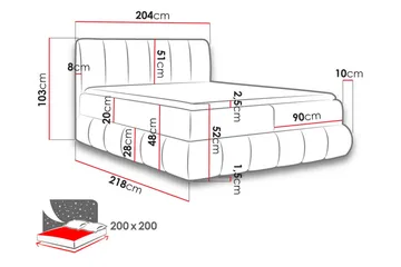 Kontinentalseng 204x218 cm Blå Blå - Blå - Møbler - Senger - Kontinentalsenger