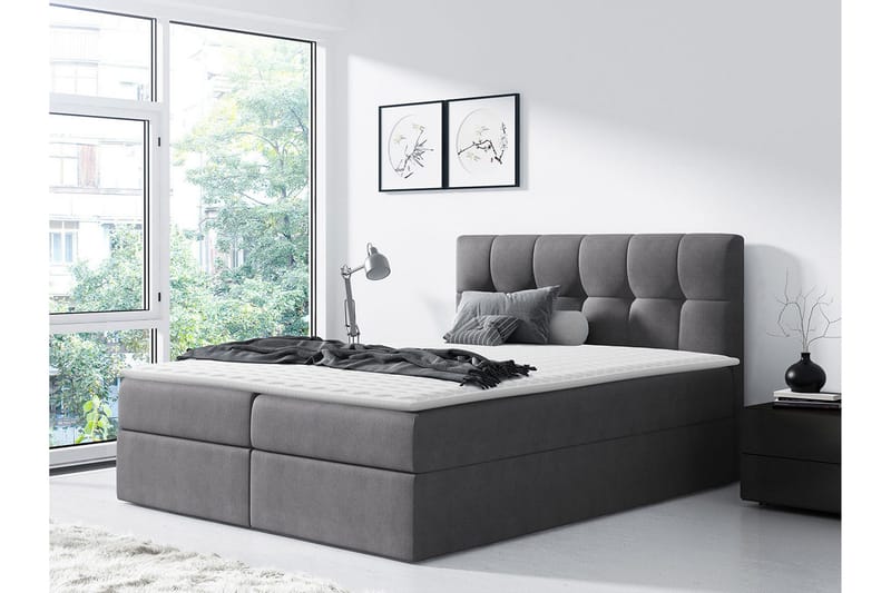 Kramvik kontinentalseng 120x200 - Grå - Møbler - Senger - Kontinentalsenger