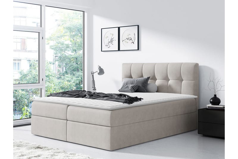 Kramvik kontinentalseng 180x200 - Beige - Møbler - Senger - Kontinentalsenger