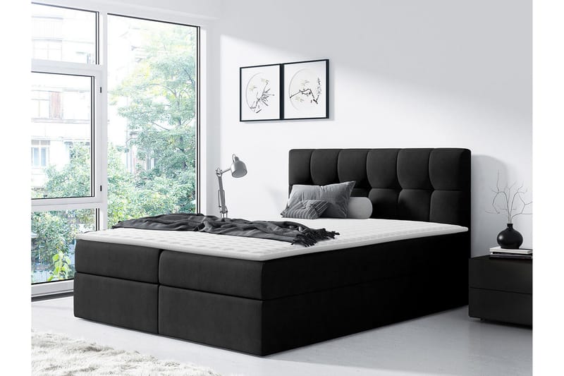 Kramvik kontinentalseng 200x200 - Svart - Møbler - Senger - Kontinentalsenger