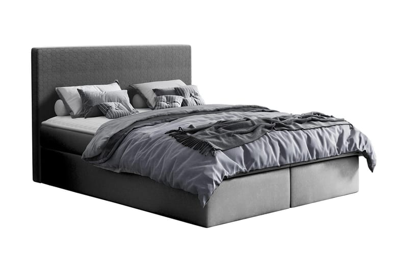 Laargard Kontinentalseng med Oppbevaring 160x200 - Grå - Møbler - Senger - Kontinentalsenger