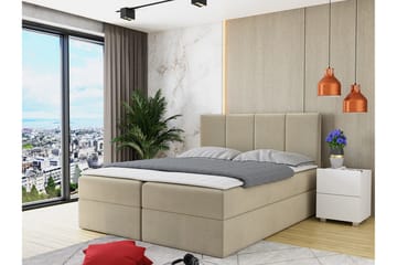 Laggano Kontinentalseng 140x200 cm + Overmadrass - Beige - Møbler - Senger - Kontinentalsenger