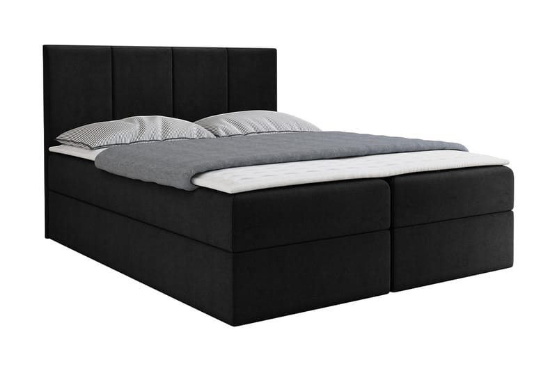 Laggano Kontinentalseng 140x200 cm + Overmadrass - Svart - Møbler - Senger - Kontinentalsenger