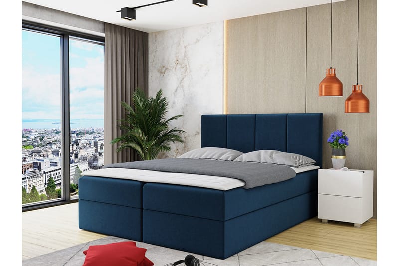 Laggano Kontinentalseng 140x200 cm + Overmadrass - Svart - Møbler - Senger - Kontinentalsenger