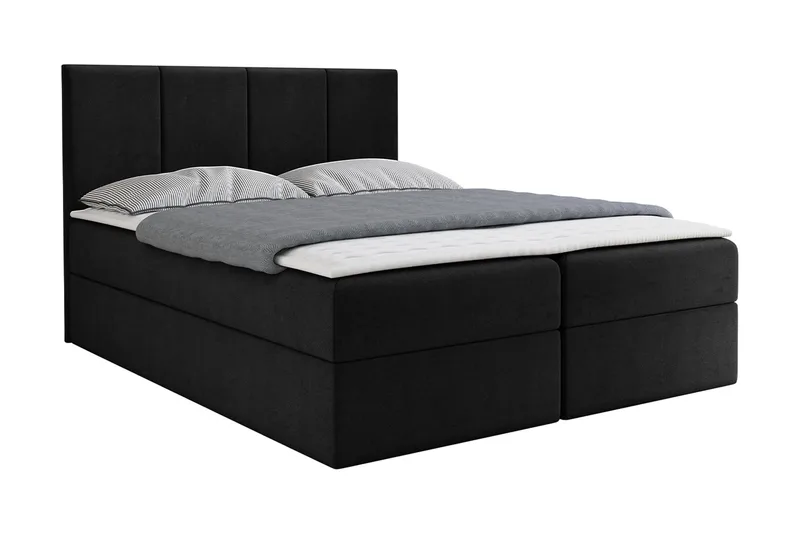 Laggano Kontinentalseng 140x200 cm + Overmadrass - Svart - Møbler - Senger - Kontinentalsenger