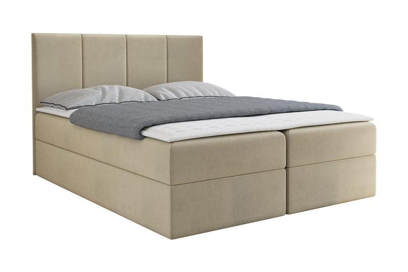 Laggano Kontinentalseng 160x200 cm + Overmadrass - Beige - Møbler - Senger - Kontinentalsenger