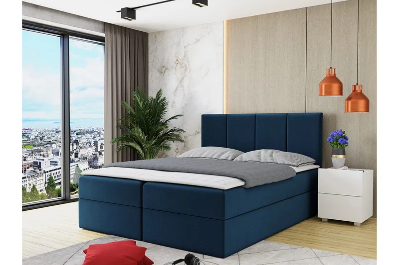 Laggano Kontinentalseng 160x200 cm + Overmadrass - Svart - Møbler - Senger - Kontinentalsenger