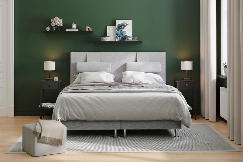 Layla Kontinentalseng 180 cm Uten Sengegavl - Lysegrå - Møbler - Senger - Kontinentalsenger