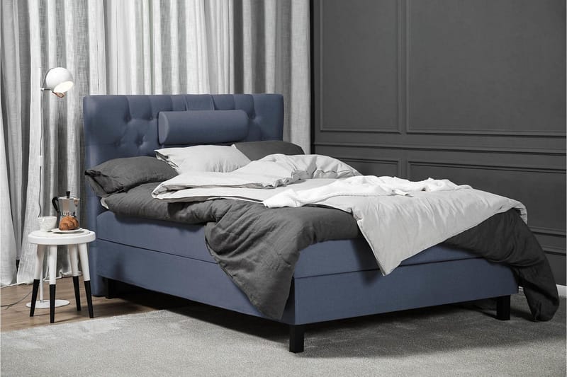 Lucky Komplett Sengepakke 120x200 Lateks Diamant Sengegavl - Nakkepute Liten Mørkeblå - Møbler - Senger - Kontinentalsenger