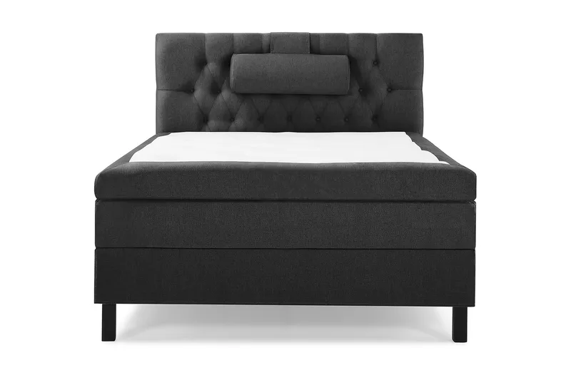 Lucky Komplett Sengepakke 120x200 Lateks Diamant Sengegavl, Nakkepute Stor Svart/Grå