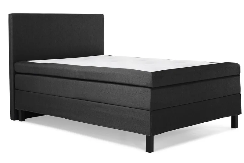 Lucky Komplett Sengepakke 120x200 Lateks Glatt Sengegavl - Svart/Grå - Møbler - Senger - Kontinentalsenger