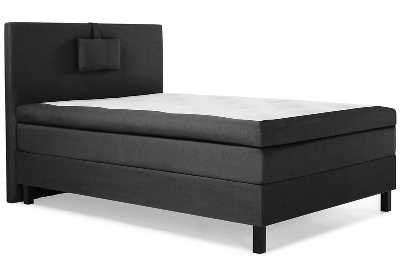 Lucky Komplett Sengepakke 120x200 Memory Glatt Sengegavl - Nakkepute Liten Svart/Grå - Møbler - Senger - Kontinentalsenger