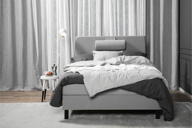 Lucky Komplett Sengepakke 120x200 Memory Glatt Sengegavl - Nakkepute Stor Mellangrå - Møbler - Senger - Kontinentalsenger