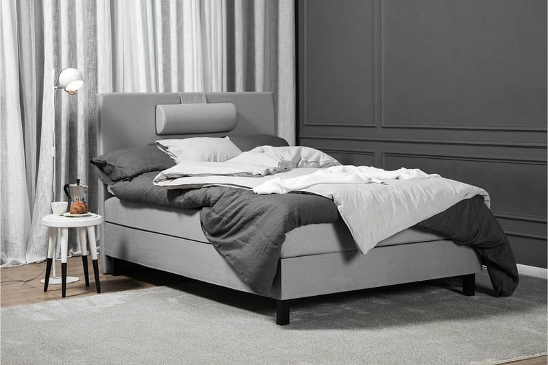 Lucky Komplett Sengepakke 120x200 Memory Glatt Sengegavl - Nakkepute Stor Mellangrå - Møbler - Senger - Kontinentalsenger