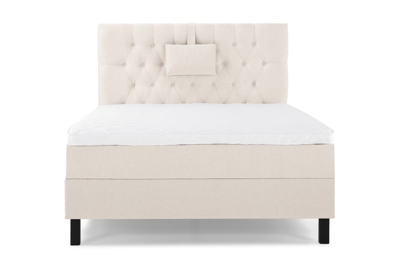 Lucky Komplett Sengepakke 120x200 Skum Diamant Sengegavl - Nakkepute Liten Beige - Møbler - Senger - Kontinentalsenger
