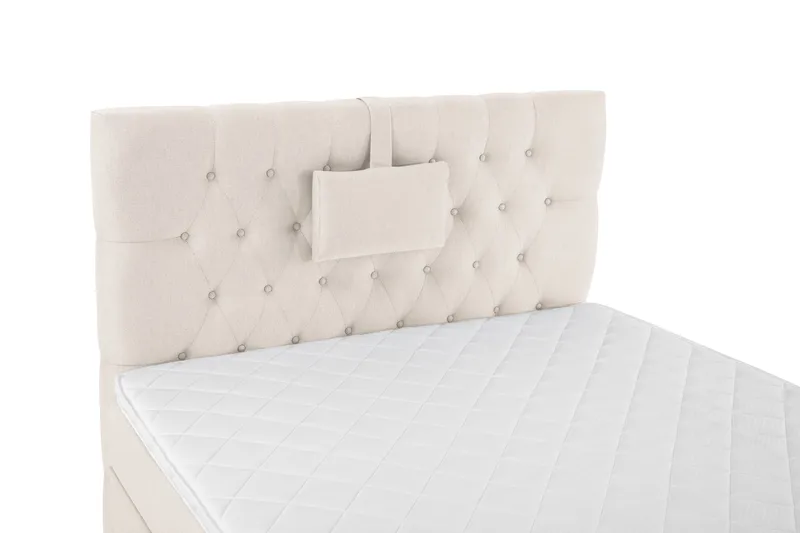 Lucky Komplett Sengepakke 120x200 Skum Diamant Sengegavl - Nakkepute Liten Beige - Møbler - Senger - Kontinentalsenger