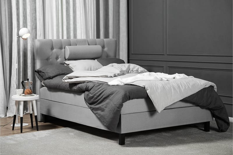 Lucky Komplett Sengepakke 120x200 Skum Diamant Sengegavl - Nakkepute Liten Mellomgrå - Møbler - Senger - Kontinentalsenger