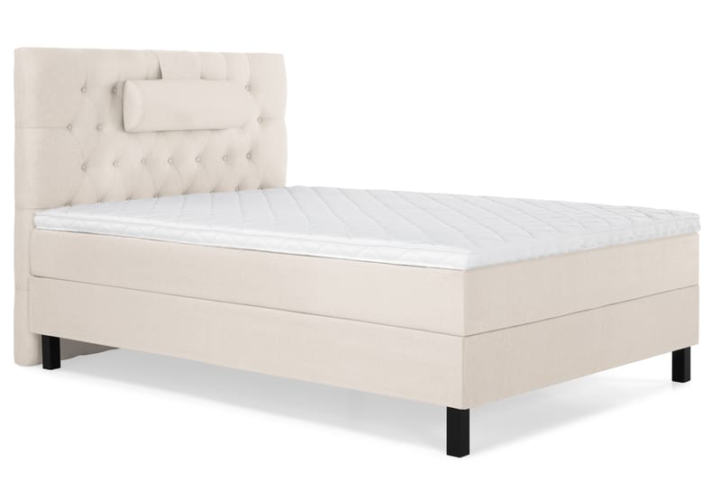 Lucky Komplett Sengepakke 120x200 Skum Diamant Sengegavl - Nakkepute Stor Beige - Møbler - Senger - Komplett sengepakke