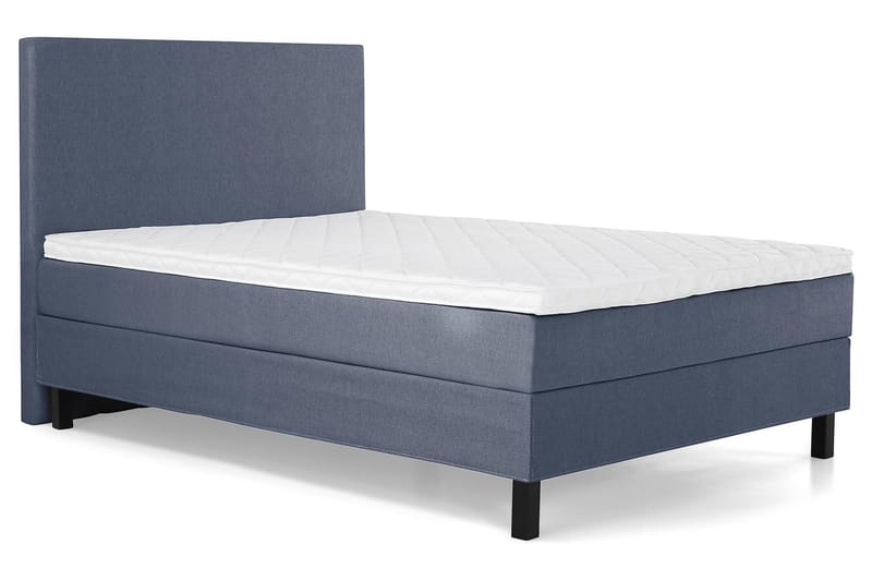 Lucky Komplett Sengepakke 120x200 Skum Glatt Sengegavl - Mørkeblå - Møbler - Senger - Kontinentalsenger