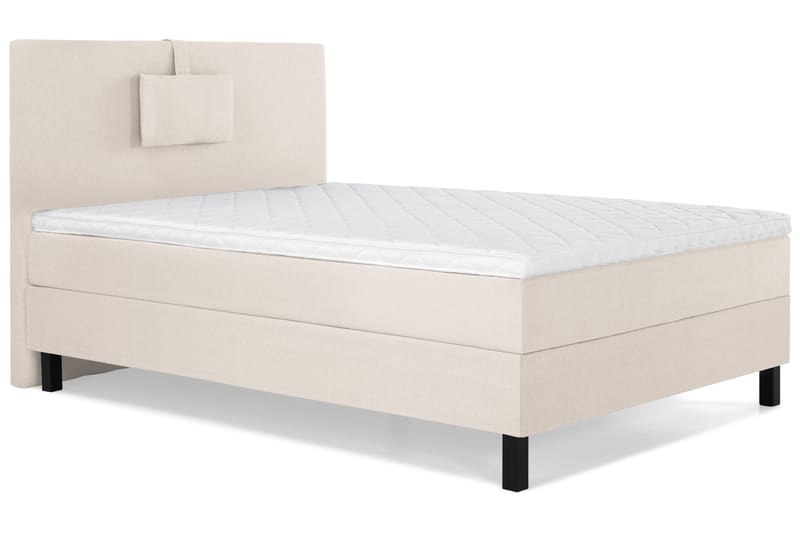 Lucky Komplett Sengepakke 120x200 Skum Glatt Sengegavl - Nakkepute Liten Beige - Møbler - Senger - Kontinentalsenger