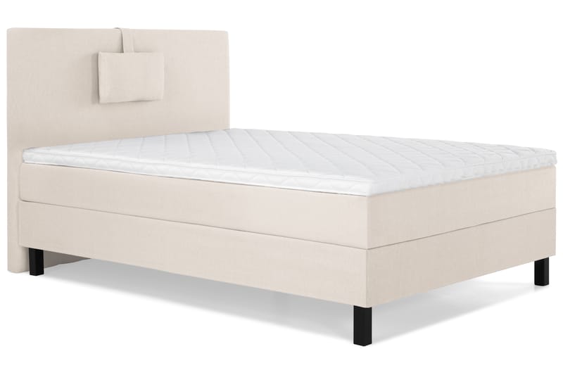 Lucky Komplett Sengepakke 120x200 Skum Glatt Sengegavl - Nakkepute Liten Beige - Møbler - Senger - Komplett sengepakke