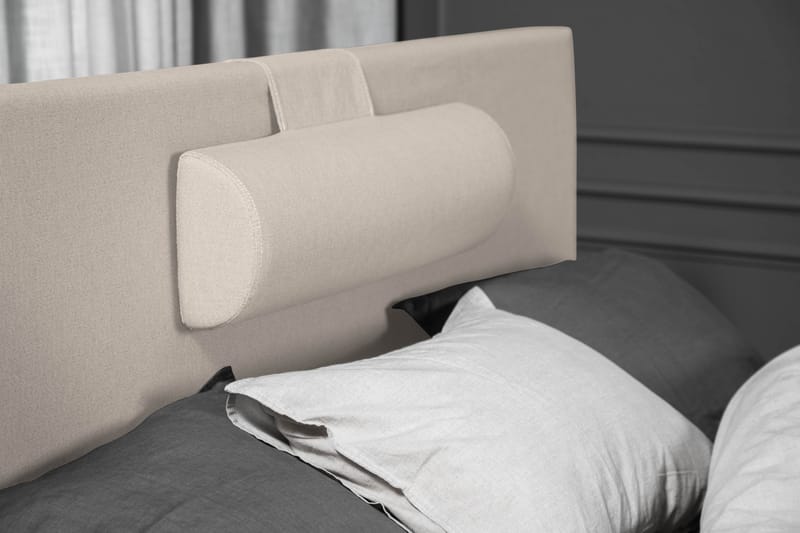 Lucky Komplett Sengepakke 120x200 Skum Glatt Sengegavl - Nakkepute Stor Beige - Møbler - Senger - Kontinentalsenger