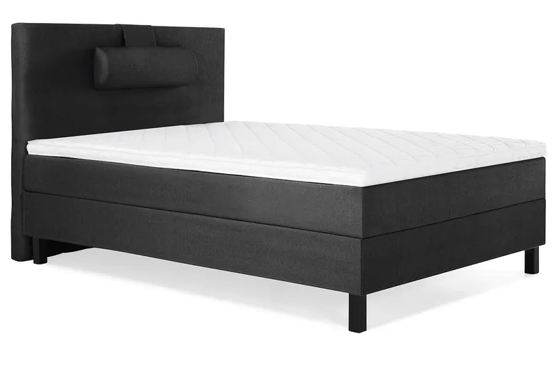 Lucky Komplett Sengepakke 120x200 Skum Glatt Sengegavl - Nakkepute Stor Svart/Grå - Møbler - Senger - Kontinentalsenger