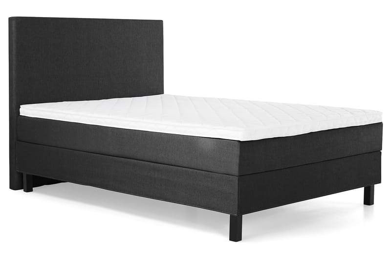 Lucky Komplett Sengepakke 120x200 Skum Glatt Sengegavl - Svart/Grå - Møbler - Senger - Komplett sengepakke