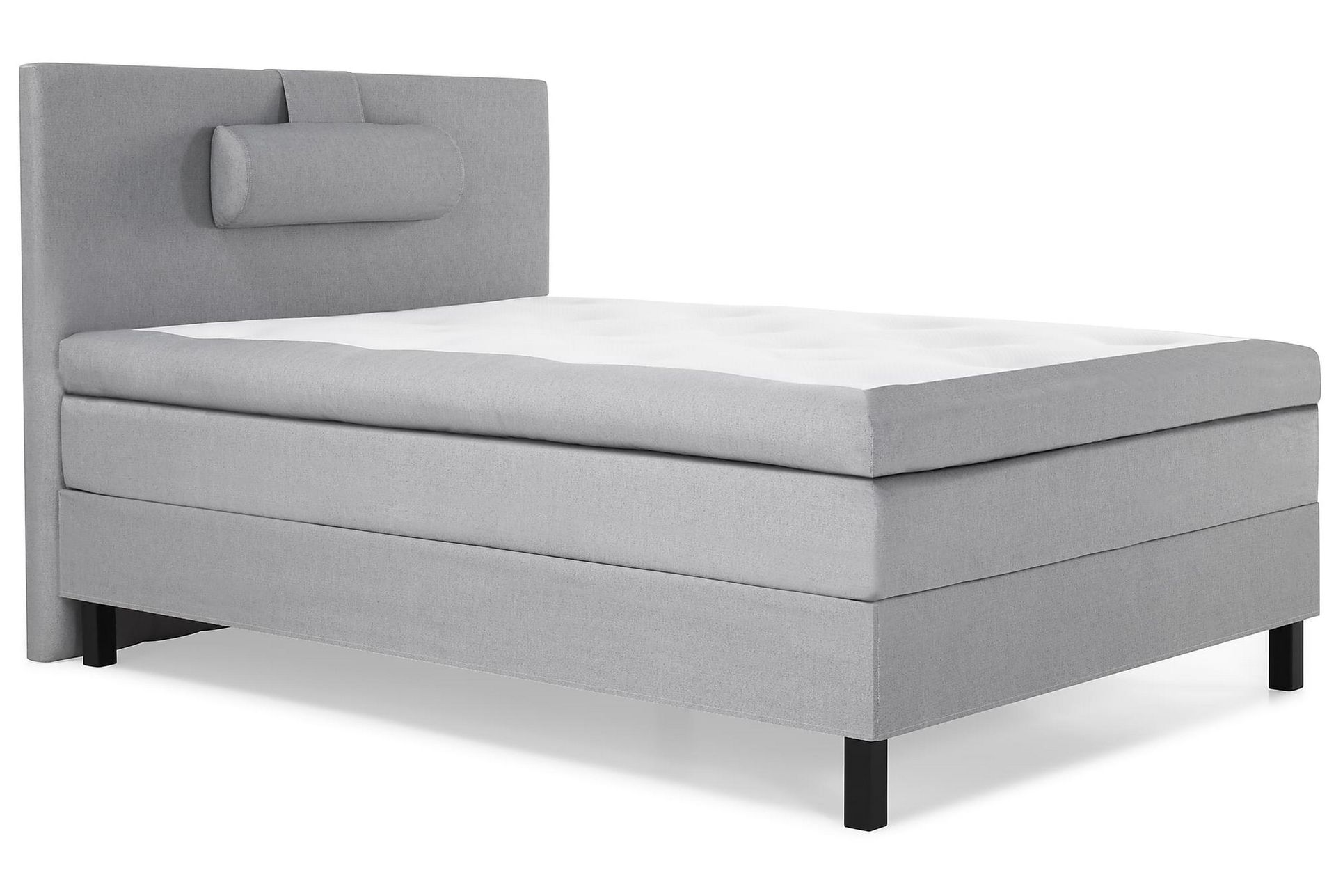 Lucky Komplett Sengepakke 120x200 Polyeter Glatt Sengegavl - Nakkepute Stor Mellangrå - Møbler - Senger - Komplett sengepakke
