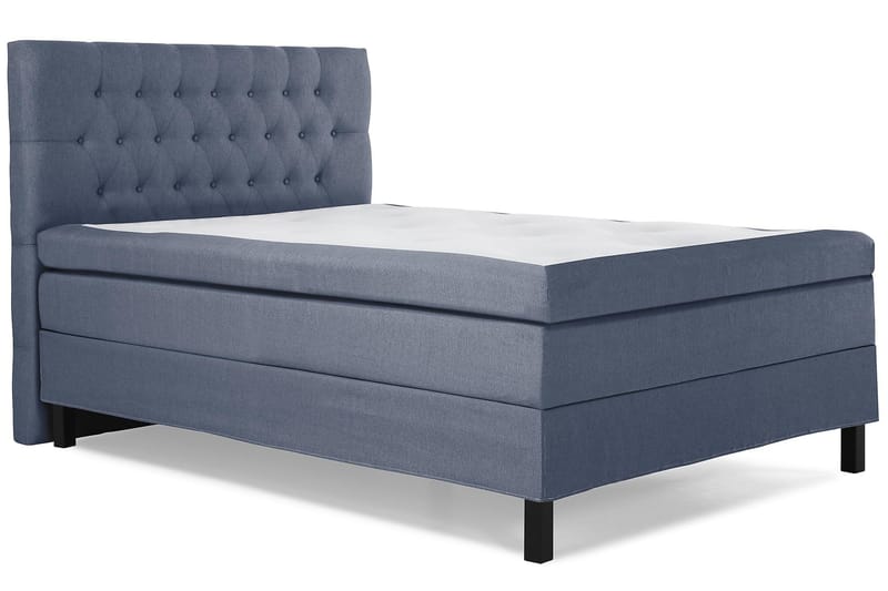 Lucky Komplett Sengepakke 120x200 Polyeter Diamant Sengegavl - Mørkeblå - Møbler - Senger - Komplett sengepakke