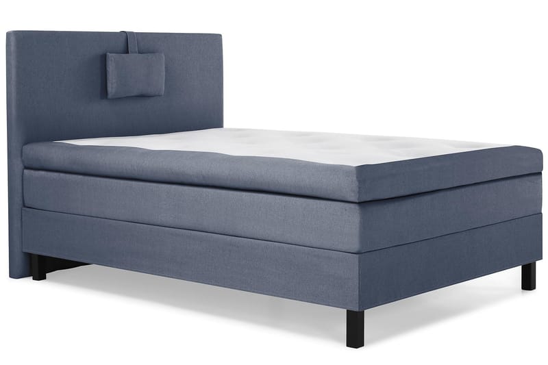 Lucky Komplett Sengepakke 120x200 Polyeter Glatt Sengegavl - Nakkepute Liten Mørkeblå - Møbler - Senger - Komplett sengepakke