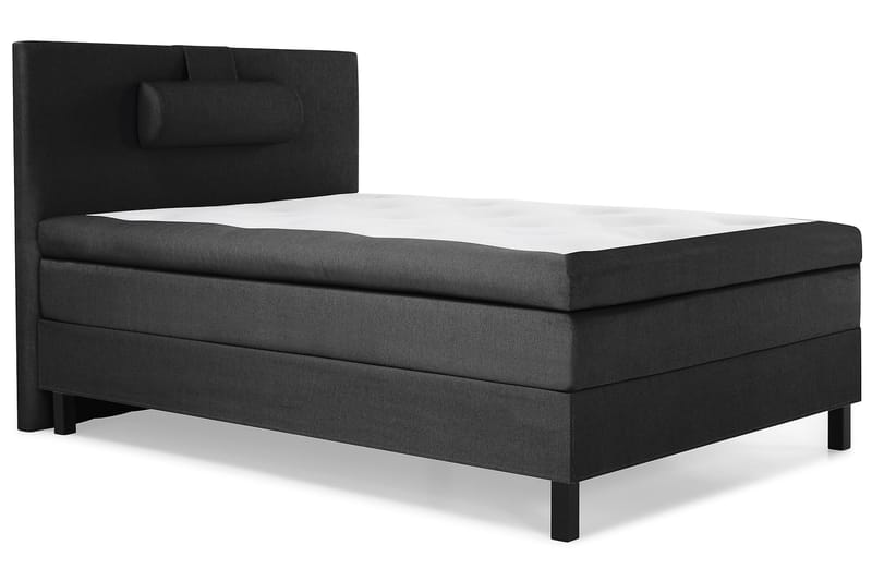 Lucky Komplett Sengepakke 120x200 Polyeter Glatt Sengegavl - Nakkepute Stor Svart/Grå - Møbler - Senger - Komplett sengepakke