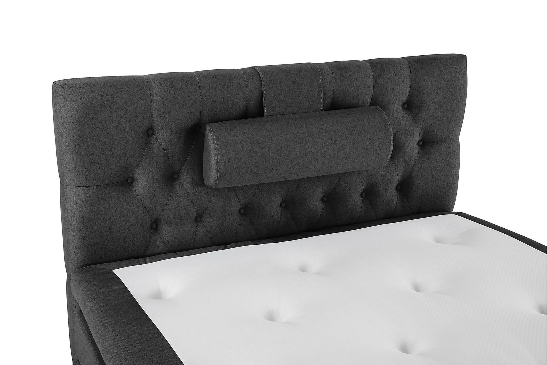 Lucky Komplett Sengepakke 120x200 Polyeter Diamant Sengegavl - Nakkepute Stor Svart/Grå - Møbler - Senger - Komplett sengepakke