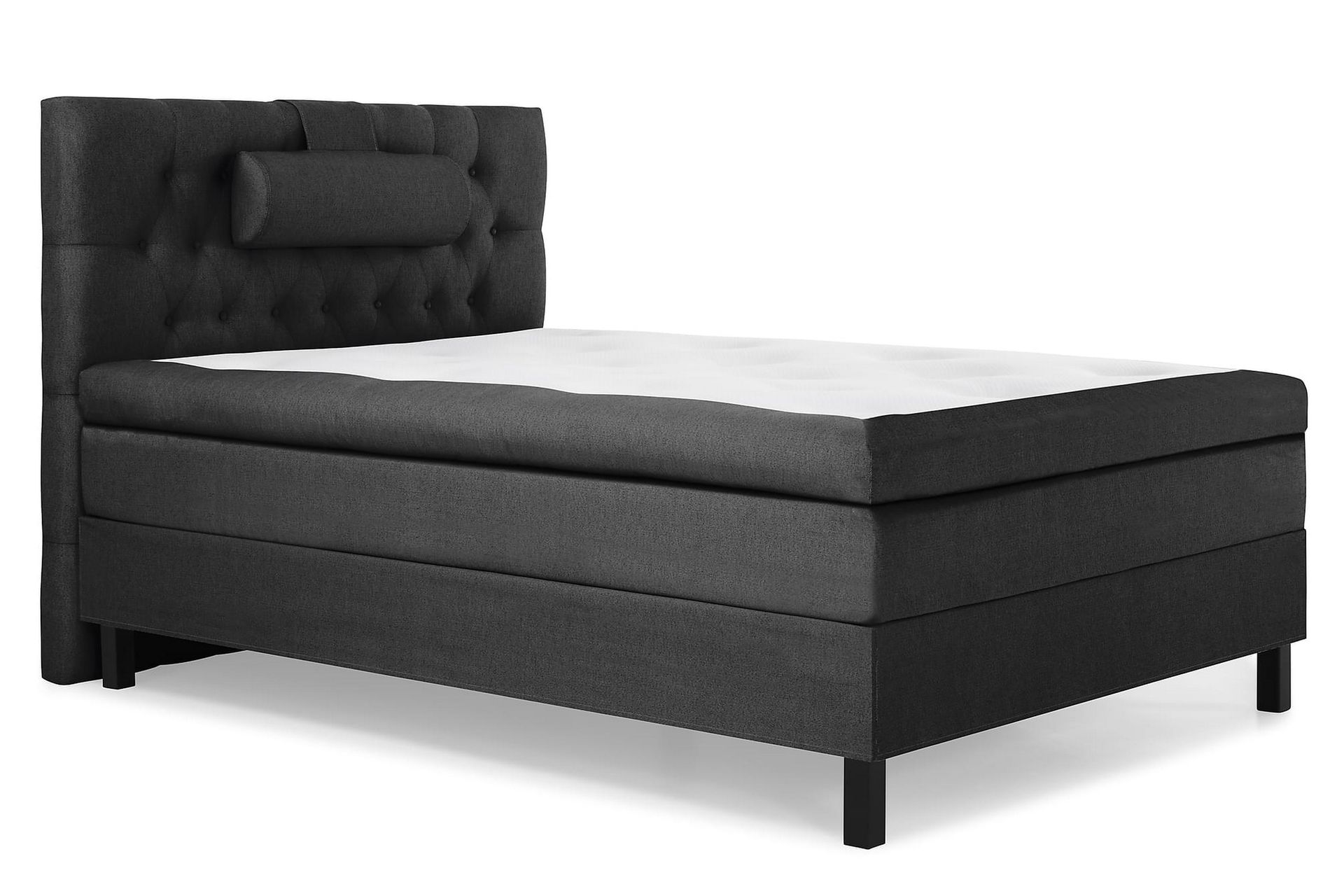 Lucky Komplett Sengepakke 120x200 Polyeter Diamant Sengegavl - Nakkepute Stor Svart/Grå - Møbler - Senger - Komplett sengepakke