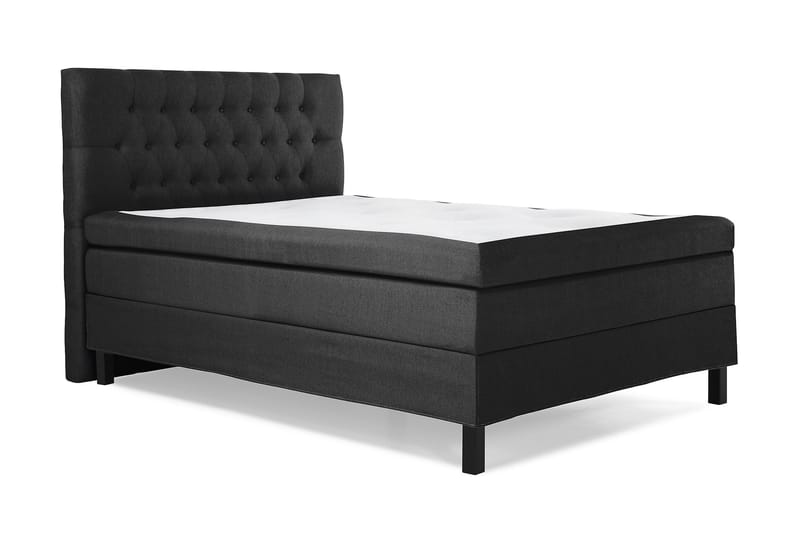 Lucky Komplett Sengepakke 120x200 Polyeter Diamant Sengegavl - Svart/Grå - Møbler - Senger - Komplett sengepakke