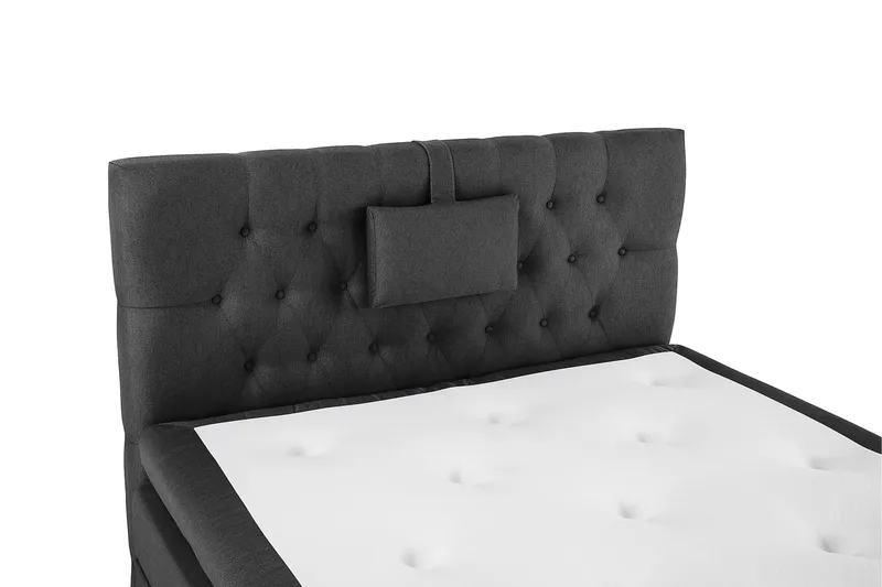 Lucky Komplett Sengepakke 120x200 Polyeter Diamant Sengegavl - Nakkepute Liten Svart/Grå - Møbler - Senger - Kontinentalsenger