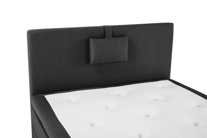 Lucky Komplett Sengepakke 120x200 Polyeter Glatt Sengegavl - Nakkepute Liten Svart/Grå - Møbler - Senger - Kontinentalsenger