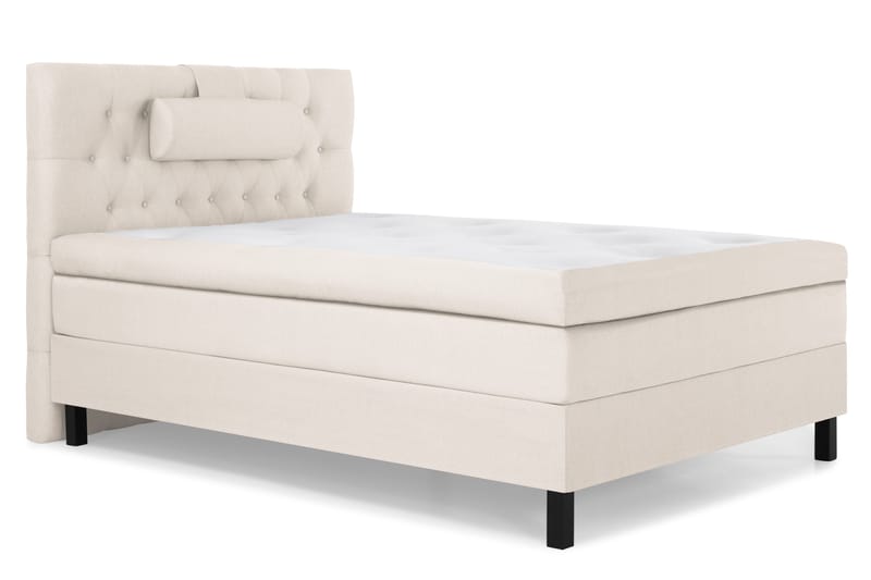 Lucky Komplett Sengepakke 120x200 Polyeter Diamant Sengegavl - Nakkepute Stor Beige - Møbler - Senger - Kontinentalsenger