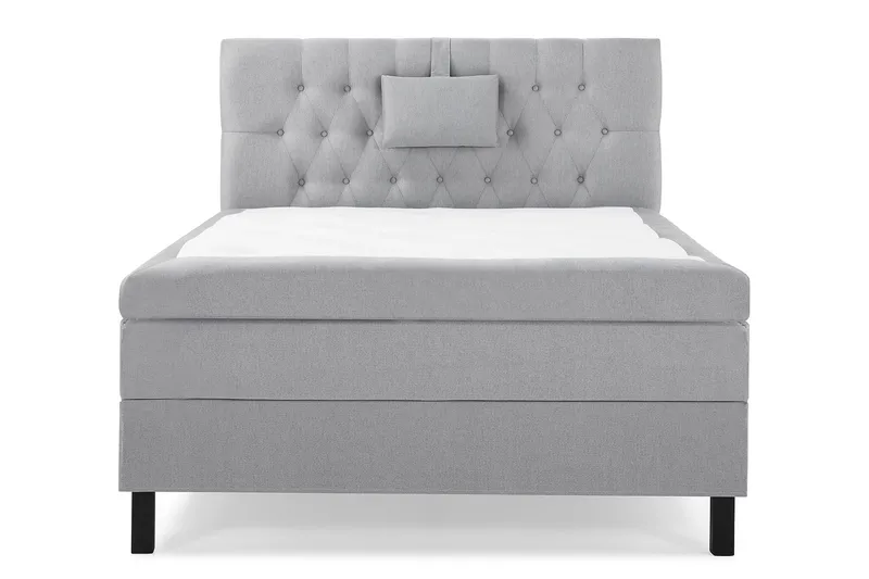 Lucky Komplett Sengepakke 120x200 Polyeter Diamant Sengegavl - Nakkepute Liten Mellomgrå - Møbler - Senger - Kontinentalsenger