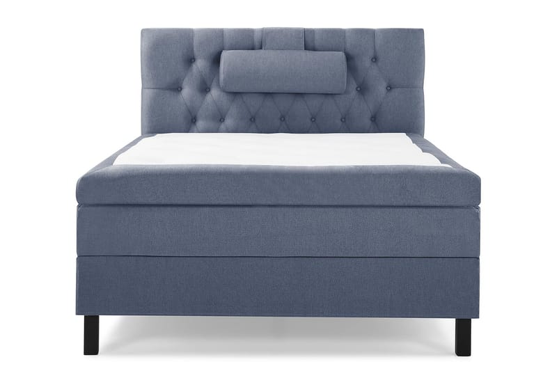 Lucky Komplett Sengepakke 120x200 Polyeter Diamant Sengegavl, Nakkepute Stor Mørkeblå