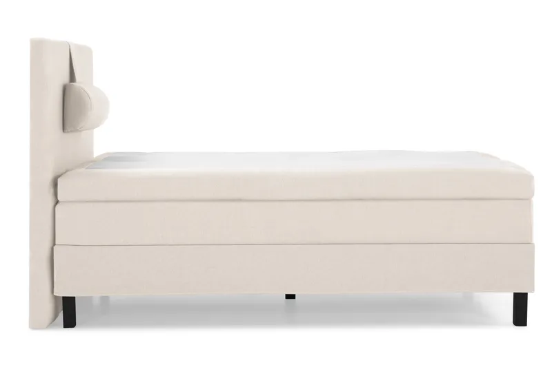 Lucky Komplett Sengepakke 120x200 Polyeter Glatt Sengegavl - Nakkepute Stor Beige - Møbler - Senger - Kontinentalsenger