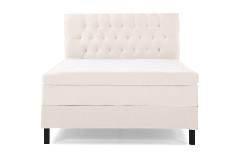 Lucky Komplett Sengepakke 120x200 Polyeter Diamant Sengegavl - Beige - Møbler - Senger - Komplett sengepakke