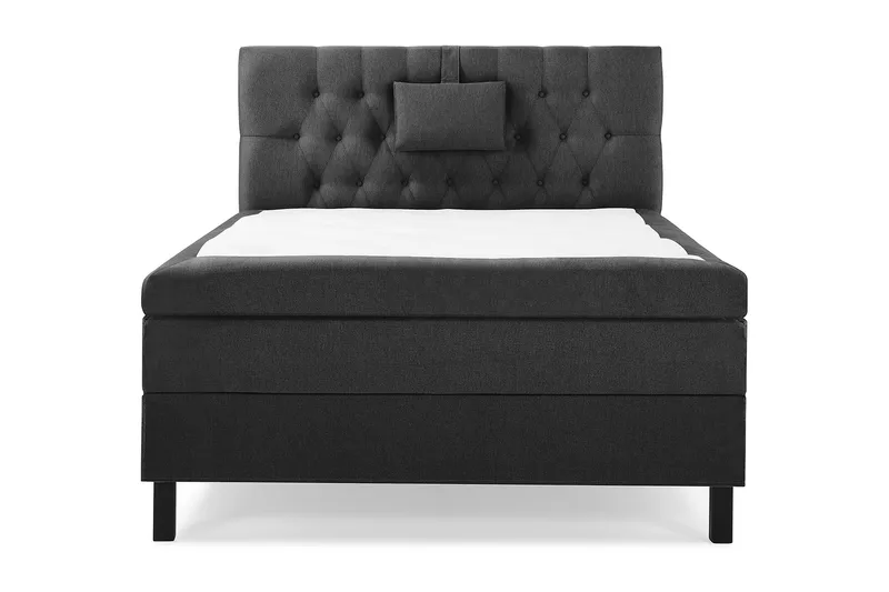 Lucky Komplett Sengepakke 120x200 Polyeter Diamant Sengegavl - Nakkepute Liten Svart/Grå - Møbler - Senger - Kontinentalsenger