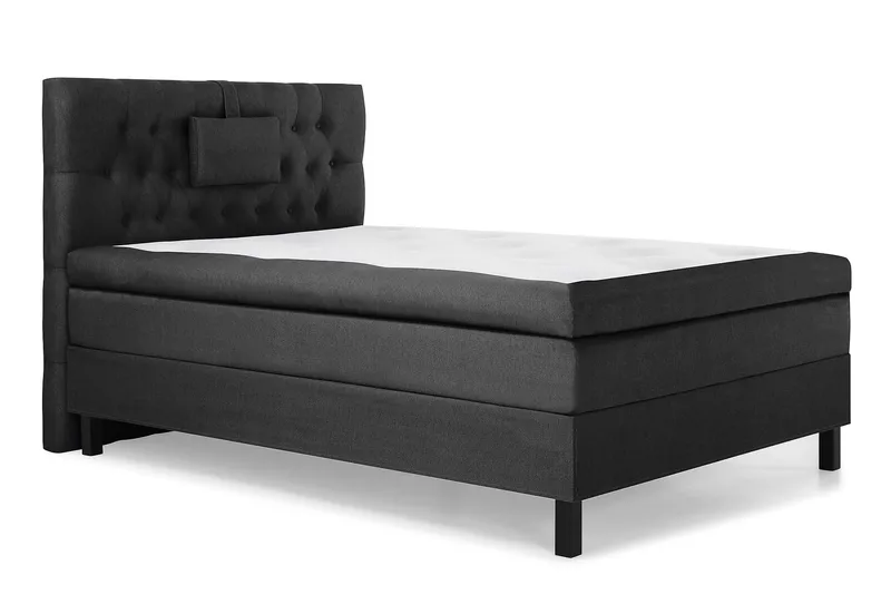 Lucky Komplett Sengepakke 120x200 Polyeter Diamant Sengegavl - Nakkepute Liten Svart/Grå - Møbler - Senger - Kontinentalsenger