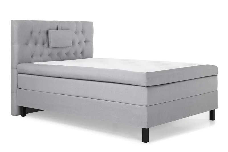 Lucky Komplett Sengepakke 120x200 Polyeter Diamant Sengegavl - Nakkepute Liten Mellomgrå - Møbler - Senger - Kontinentalsenger