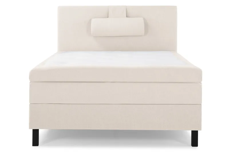 Lucky Komplett Sengepakke 120x200 Polyeter Glatt Sengegavl - Nakkepute Stor Beige - Møbler - Senger - Kontinentalsenger