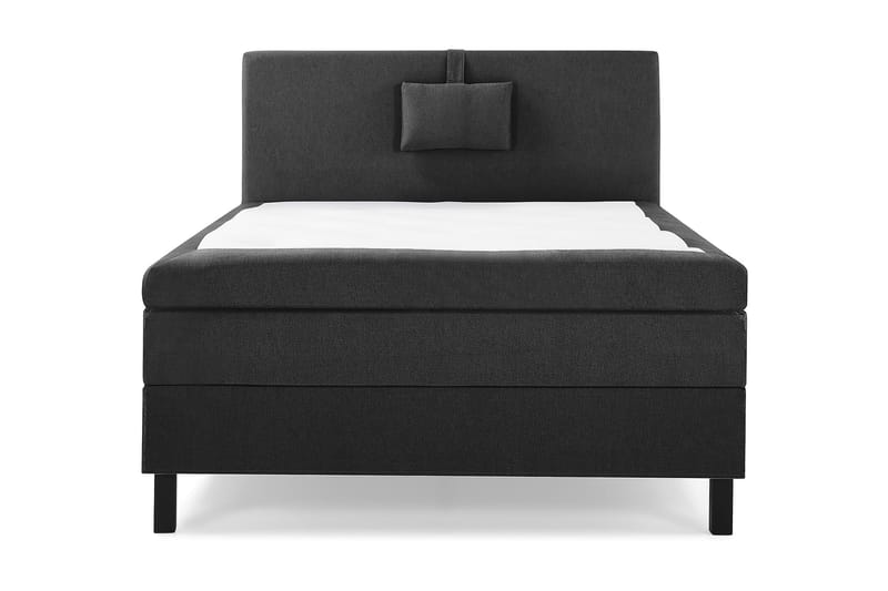 Lucky Komplett Sengepakke 120x200 Polyeter Glatt Sengegavl - Nakkepute Liten Svart/Grå - Møbler - Senger - Kontinentalsenger