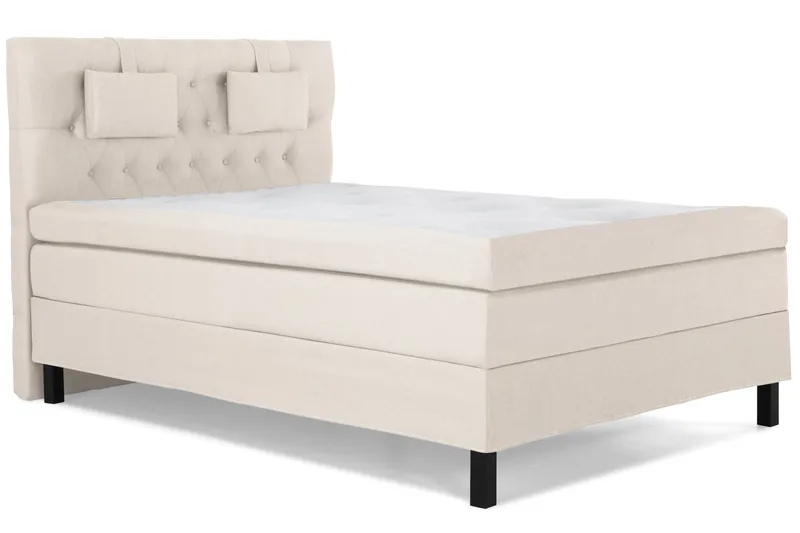 Lucky Komplett Sengepakke 140x200 Lateks Diamant Sengegavl - Nakkepute Liten Beige - Møbler - Senger - Kontinentalsenger