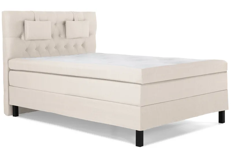 Lucky Komplett Sengepakke 140x200 Lateks Diamant Sengegavl - Nakkepute Liten Beige - Møbler - Senger - Kontinentalsenger